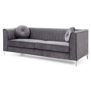 Island Oasis Sofa - Velvet Channel Tufted Living Room Furniture