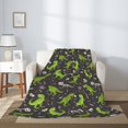 thumbnail image 2 of Sikiie Dinosaur Skeleton Cozy Flannel Fleece Throw Blanket: Lightweight & Thick for All Seasons - Perfect for Women, Men, & Kids"80"x60", 2 of 6