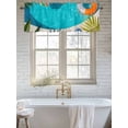 thumbnail image 6 of Curtain Valance for Windows, Swimming Pool Swimming Circle Kitchen Valances Rod Pocket Short Curtains, Blue White Slippers Window Valance for Bedroom Bathroom Living room 60x14in, 6 of 9
