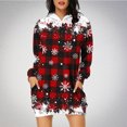 thumbnail image 1 of TIMIFIS Robe Chandail à Capuche Imprimé de Noël Laid pour Femmes Robe Midi Ample à Manches Longues avec Poche Cadeaux de Noël pour Femmes, 1 of 6