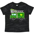 thumbnail image 3 of Inktastic St. Patricks Day Fire Truck in Green with Shamrocks Boys or Girls Toddler T-Shirt, 3 of 5