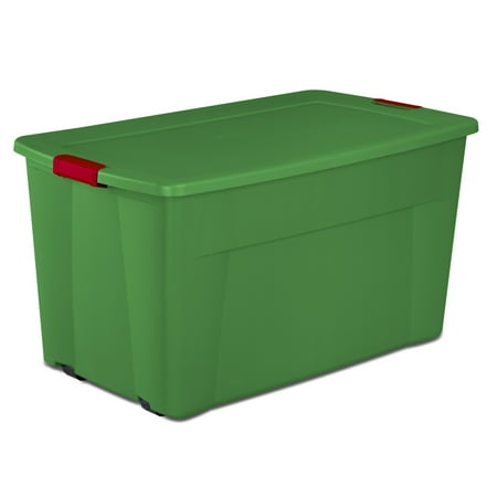 Sterilite, 45 Gal./170 L Wheeled Latch Tote, Christmas