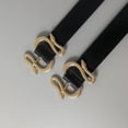 thumbnail image 3 of Cinturones de mujer, cinturones de moda para mujer con cinturón serpiente negro + hebilla dorada, talla única 105cm, 3 of 5