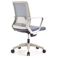 thumbnail image 4 of FM Furniture Adelaide 42" Chaise de Bureau en Plastique Moderne Réglable en Gris/blanc, 4 of 7