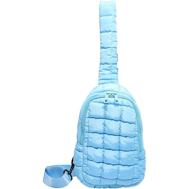 LHSHIDU Sling Bag Puffy Crossbody Purse for Women Fanny Pack Chest Bag Puffy Waist Bag