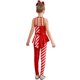 thumbnail image 5 of Mono de Ballet con lentejuelas a rayas y bastón de caramelo para niñas, traje de Cosplay de Año Nuevo, mono con péplum de cintura alta y espalda abierta, 5 of 5