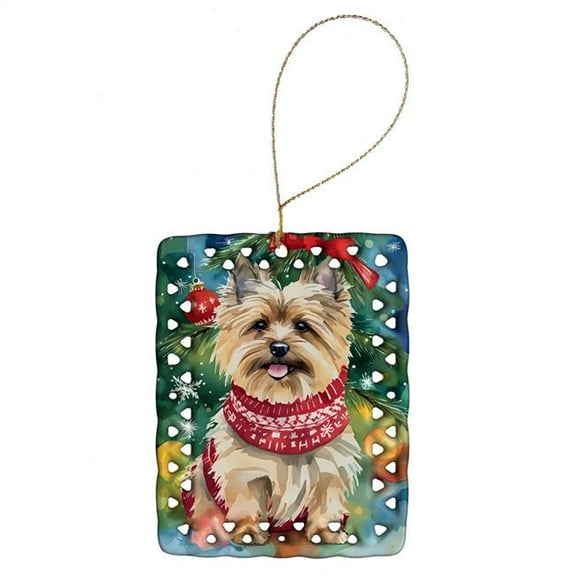 Carolines Treasures DAC3402CO2 3.4 x 2.6 in. Cairn Terrier Christmas Porcelain Ornament
