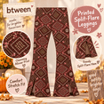 thumbnail image 7 of BTWEEN Girls 2-Piece Bow Back Top and Flare Leggings Set, Cream/Brown Floral, Size 5, 7 of 7