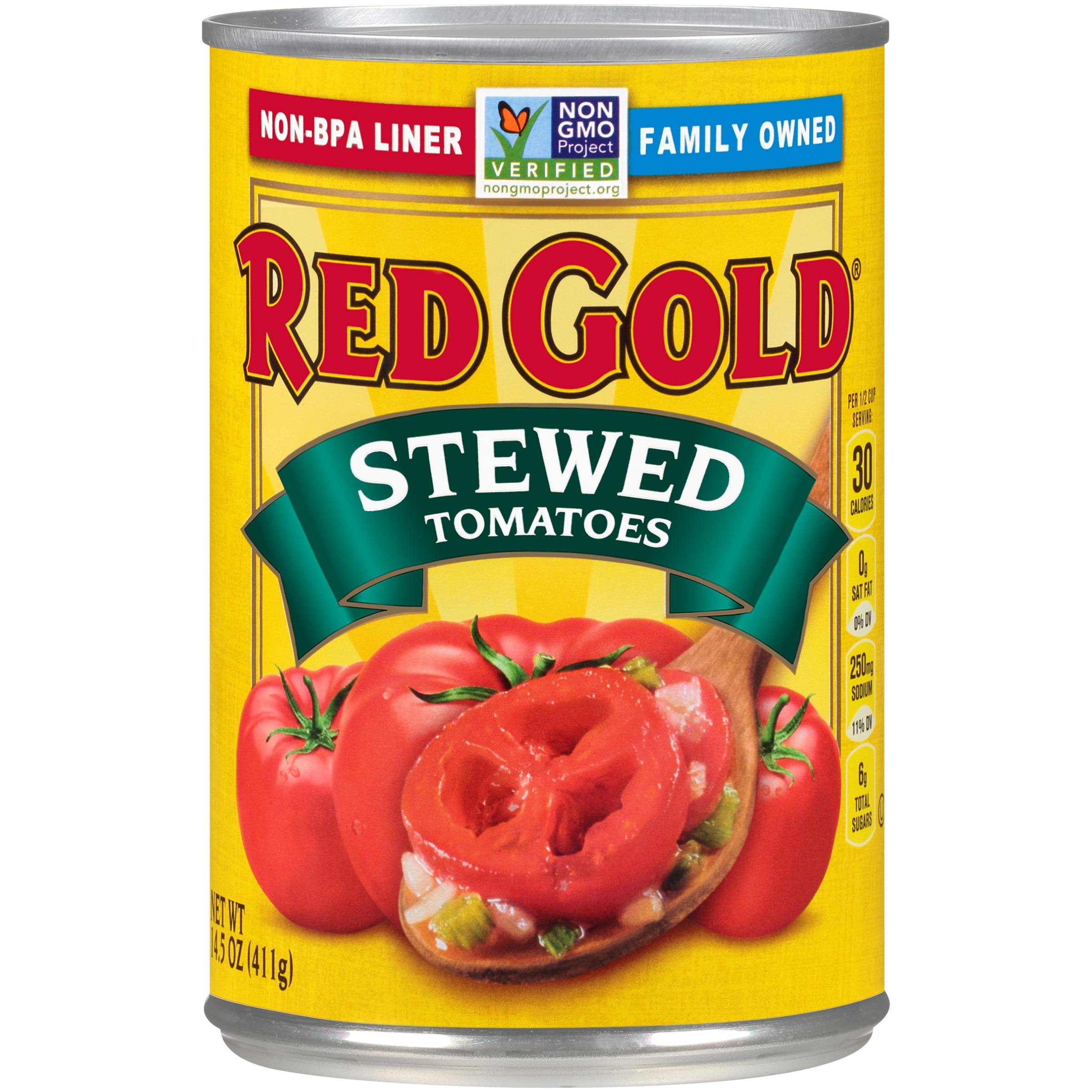 Red Gold GMOFree Tomatoes Stewed, 14.5oz Can