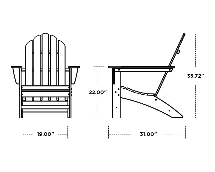 POLYWOOD® Canyon Adirondack Chair in Slate Grey