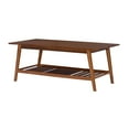 thumbnail image 4 of Linon Ashville Mid-Century Coffee Table with Shelf, Walnut, 4 of 9