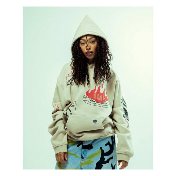 Sudadera Grimey Back at you Wide Hole Vintange Unisex blanco S Walmart en linea