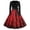 Red #009, variant on Halloween Dresses for Women Skeleton Witch Hat Long Sleeve 1950s Cocktail Funny Dresses V Neck Hepburn Retro Classic Dress with Belt S