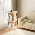 thumbnail image 2 of Tier Rotating Bookshelf 360° Revolving Bookcase Rotating Stackable Shelves Floor Standing Storage Wood Bookshelf Organizer Display Rack for Living Rooms Study Room Office Bedroom, 2 of 17