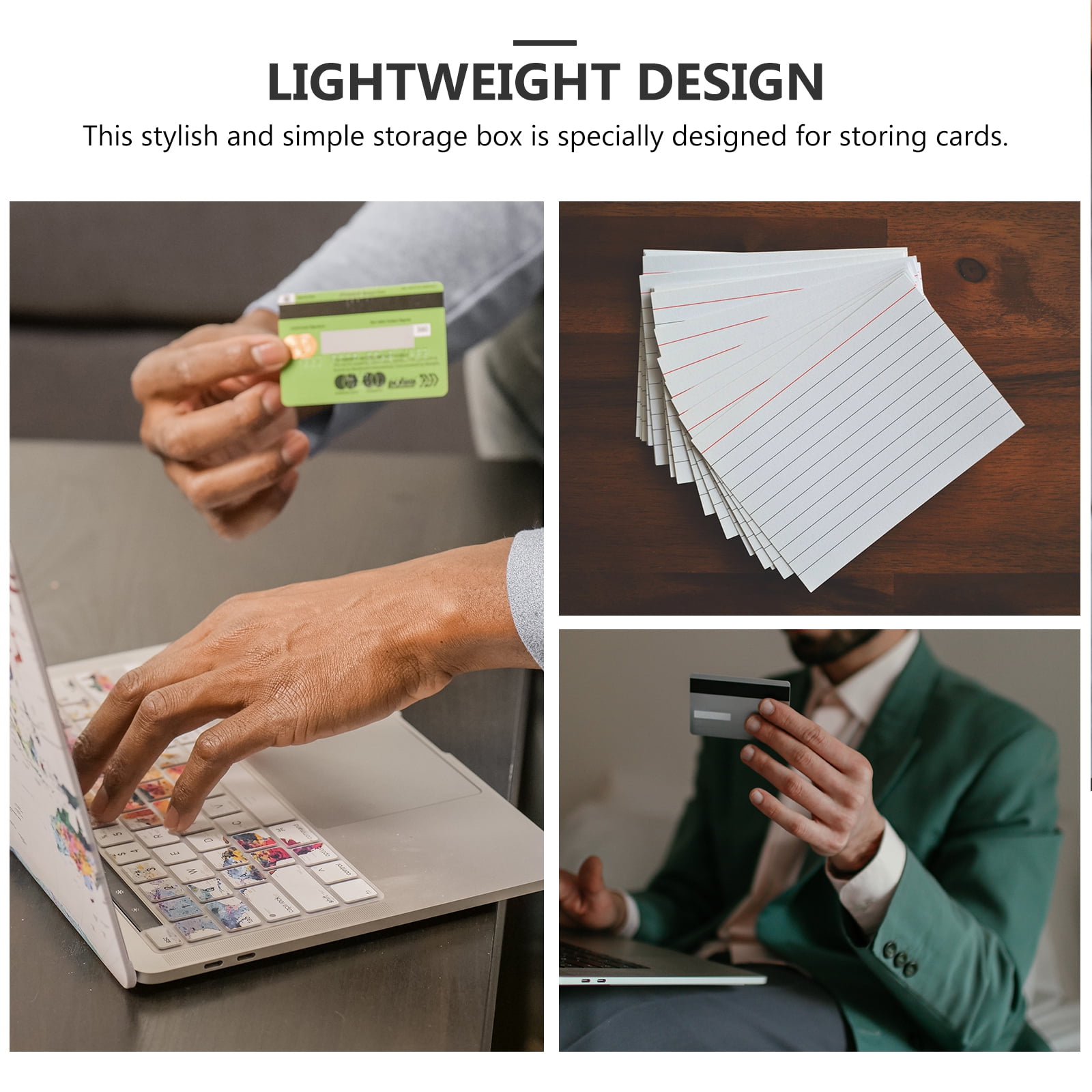 2 PCS Id Card Boxes Index Case Sturdy Holder Business