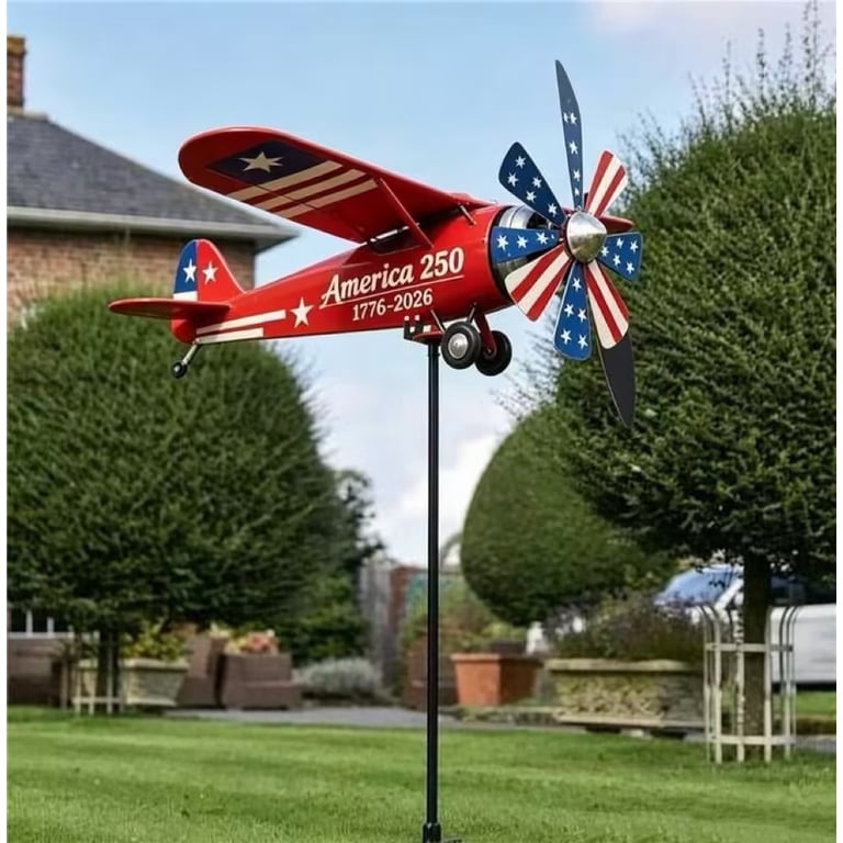 Luckky America 250th Anniversary Metal Airplane Wind Spinner,1776