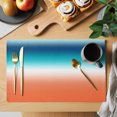 thumbnail image 2 of Orange Blue Teal Ombre Placemats Set of 4 Contemporary Abstract Gradient Place Mats Indoor Wipeable Table Mats Washable Cloth Dining Table Placemats for Kitchen Holiday Party Home Decor 13x19 Inch, 2 of 9