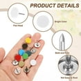 thumbnail image 3 of 120Pack Push Pins, 11mmx15mm Round Flat Head Decorative Thumb Tacks, White, 3 of 7