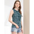thumbnail image 4 of INSPIRE CHIC Women's Ruffle Chiffon Sleeveless Floral Top, 4 of 6