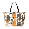 thumbnail image 2 of Gaeub Funny Cats Beach Travel Bag, Multi-Pocket Beach Bag, Summer Vacation Bag, Beach Essentials Tote, 2 of 7