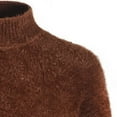 thumbnail image 6 of Lovskoo 2024 Men's Sweaters Pullover Casual Solid Round Neck Long Sleeve Slim Bottoming Knit Top Turtleneck Sweater Coffee, 6 of 6