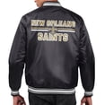 thumbnail image 3 of Men's Starter Black New Orleans Saints Printed Team Logo Satin Varsity Full-Snap Jacket, 3 of 3