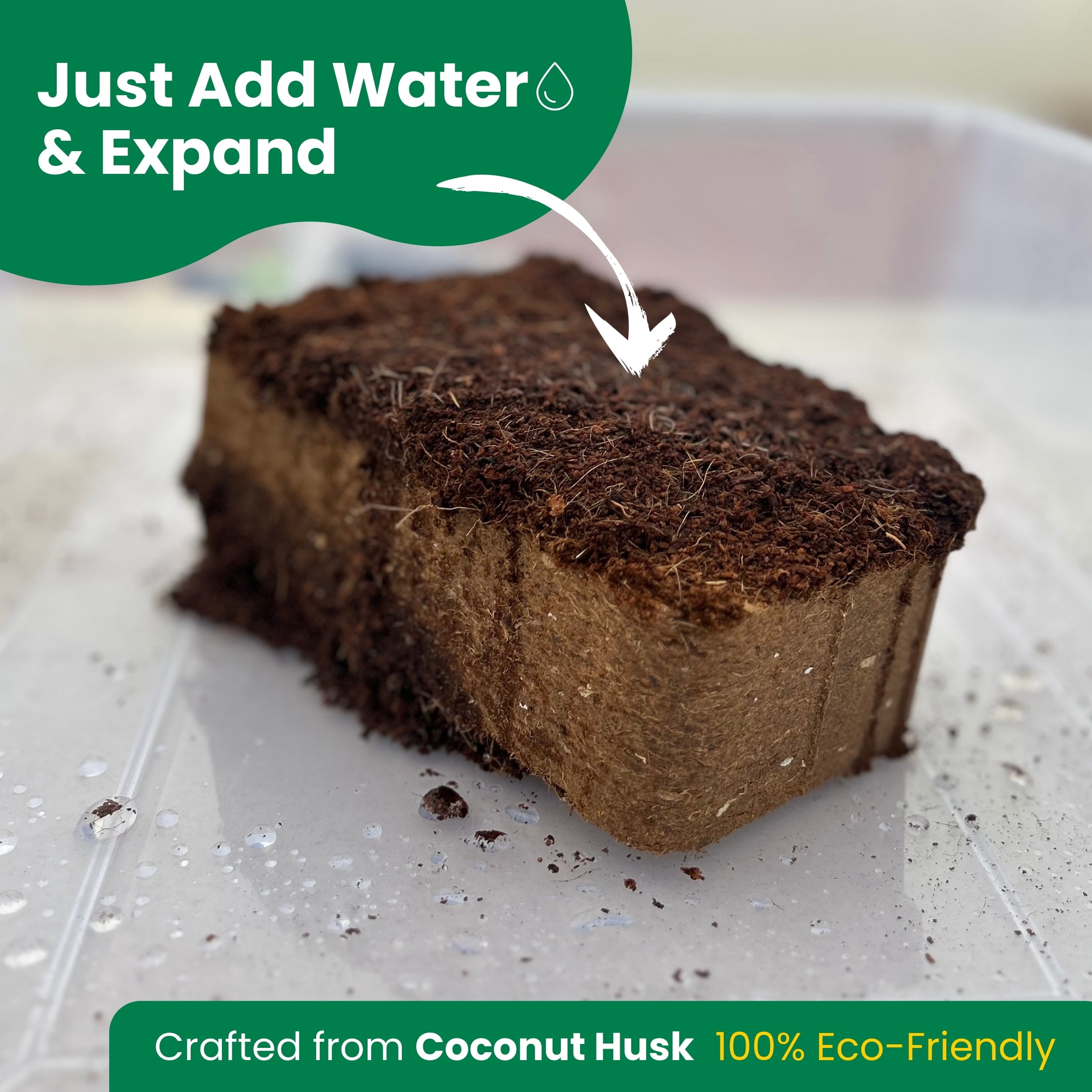 Gro-Med Organic Compressed Coconut Coco Coir Bricks For Plants With NPK Potting Soil, 6 Pcs 650g Ea