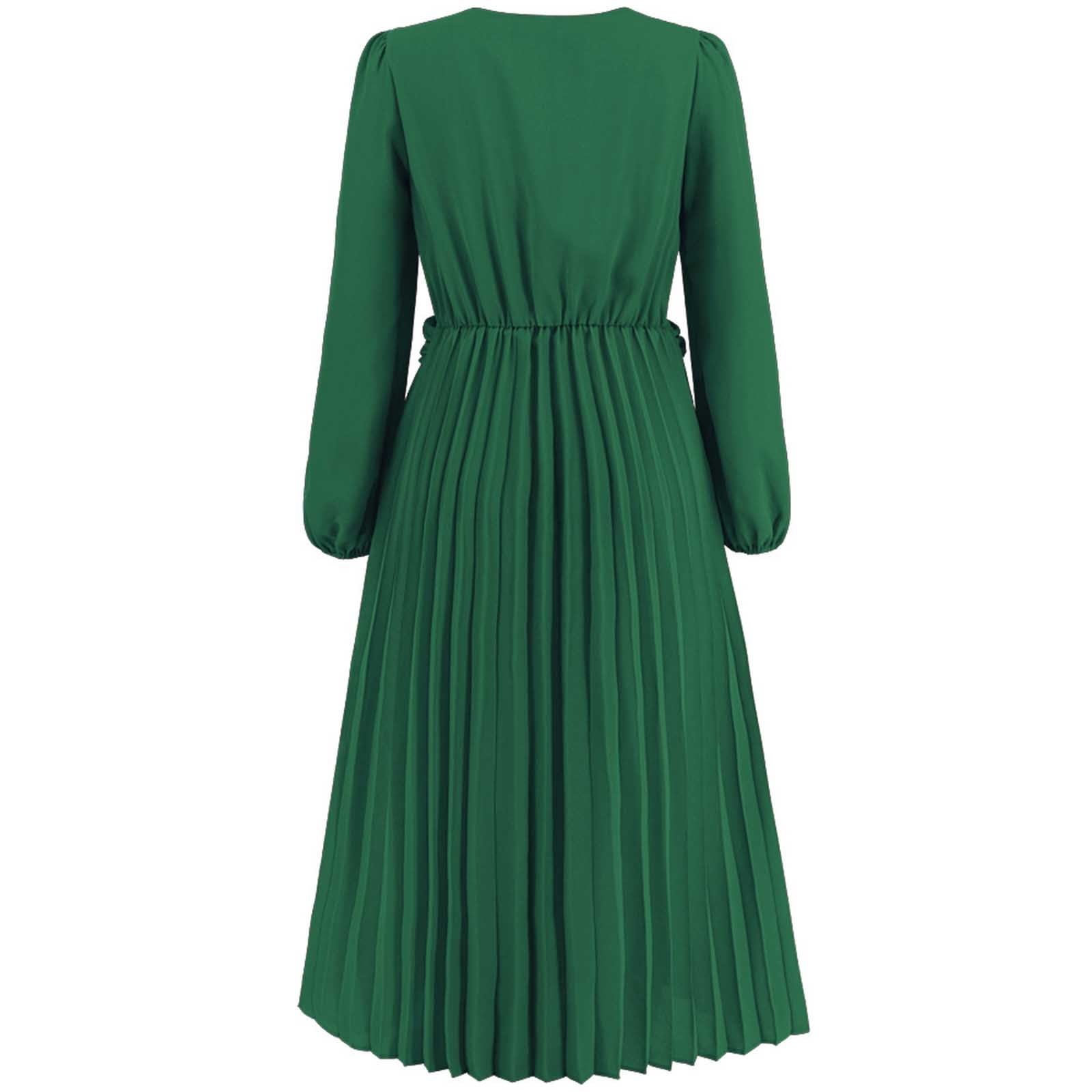 emerald green long sleeve pleated midi dress emerald green long sleeve pleated midi dress Alexia Admor Women's Solene Dress