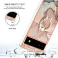 thumbnail image 4 of Mantto For Google Pixel 6A Case,Ring Holder Stand Marble Pattern 3 in 1 Rugged Shockproof Hybrid Hard PC Soft Rubber Bumper Drop Protective Girls Women Boy Men Phone Cases for Google Pixel 6A,Gold, 4 of 6