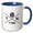 Blue/White, variant on 3drose, Tennessee State Abbreviation, Statehood, Flag Art on White Background., 11oz Two-tone Blue Mug