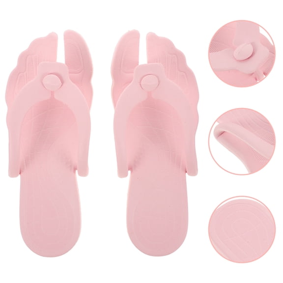 KALLORY 1 Pair Portable Folding Anti-slip Breathable Plastic Slippers for Men and Women Indoor Use 10.8x3.9x0.8in