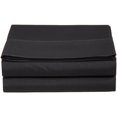 thumbnail image 1 of (Simple, Noir) - Drap Plat Simple de Luxe en Microfibre Brossée, Noir, 1 of 4
