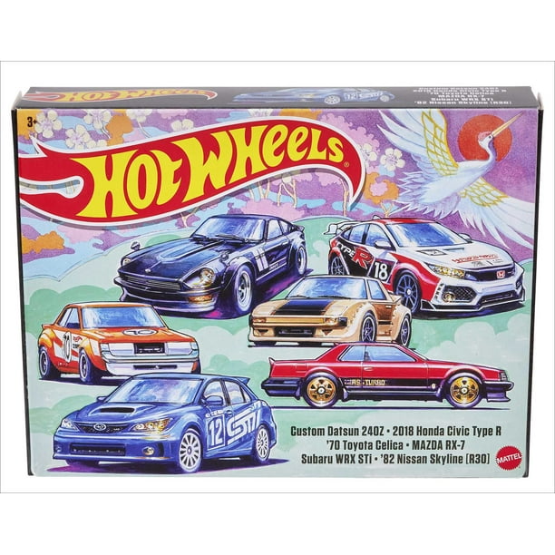 Hot Wheels Japanese Car Culture Multipacks of 6 Toy Cars, Gift for Kids & Collectors