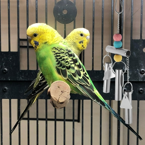 HEMOTON Metal Bell String Toy for Parrot Cockatoo Parakeet Bird Cage Hanging Chew Toy