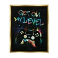 thumbnail image 3 of Stupell Industries Get On My Level Gaming Controller Neon Paint Splatter Graphic Art Metallic Gold Floating Framed Canvas Print Wall Art, Design by Victoria Barnes, 3 of 5