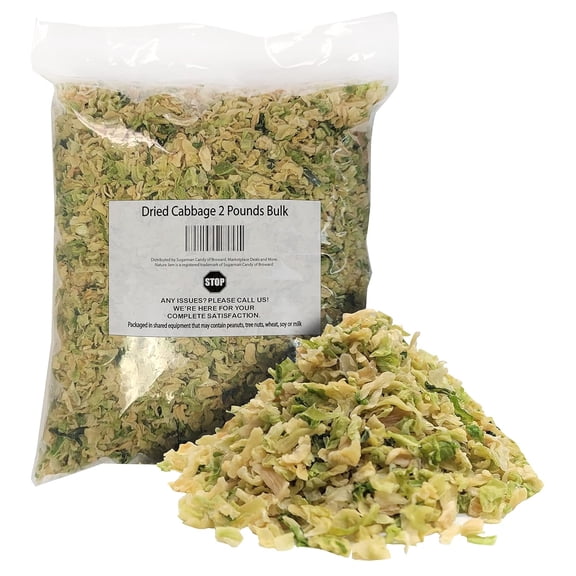 Dried Cabbage 2 Pounds Bulk-Heat Sealed in a Poly Bag-Dehydrated Dried Vegetables