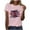 #8-Pink, variant on Otvok Womens Casual Sparkling Crystal Print Round Neck Short Sleeved Tops