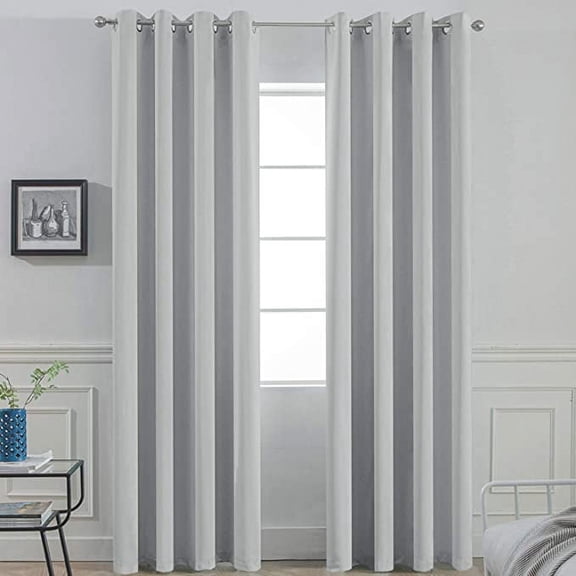 Amay Blackout Grommet Curtain Panel Silver 42 Inch Wide by 108 Inch Long- 1Panel