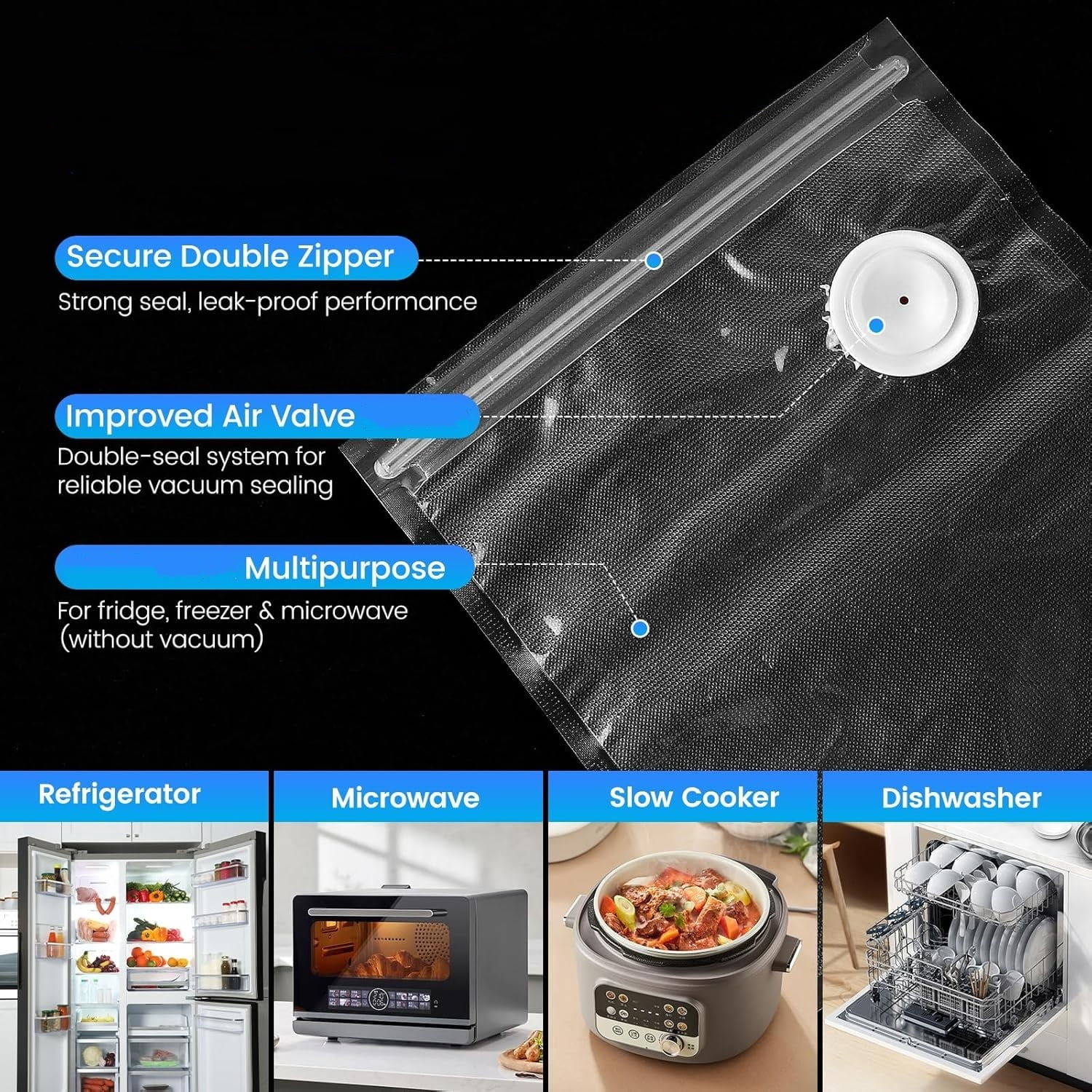 Vacuum Sealer for Food with Visible Tank, Handheld Vacuum Sealer Machine with 30 Bags for 5X Longer Freshness, Wireless & Portable, White