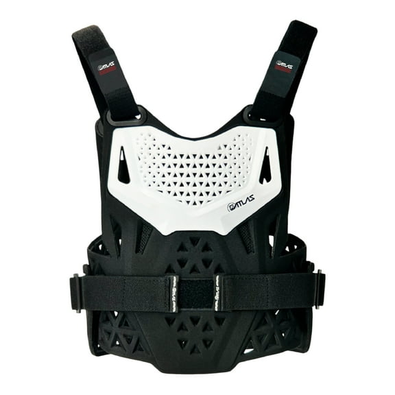 Atlas Charger PeeWee White -A1010-00-000 CE Certified Compatible Chest Protector with Wrap-Around Design for Young Riders in Motocross, BMX, and Extreme Sports