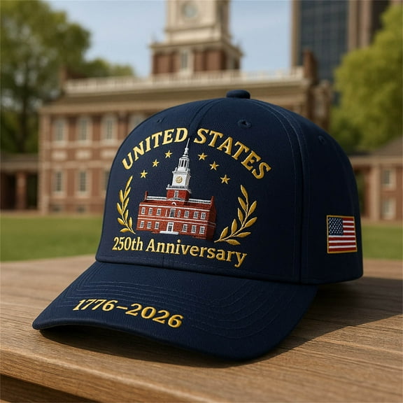 JLFNYA 250 Anniversary USA Hat, United States 250th Anniversary Hat, 250th Anniversary Hat Made in USA, Printed Patriotic Baseball Cap, Celebrate 250 Years of American Freedom, Gifts for Men Women