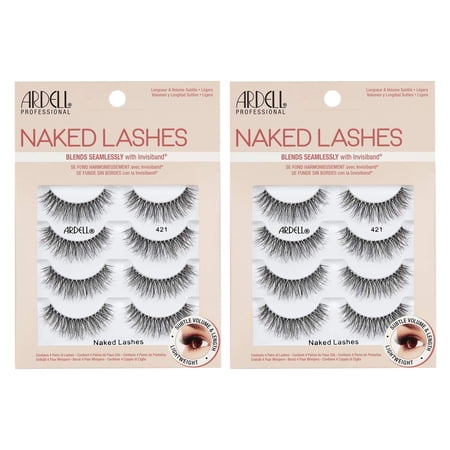 Ardell Naked Lashes 421 False Eyelashes Lightweight Strip Natural Look 8 Pairs (2 Packs of 4)