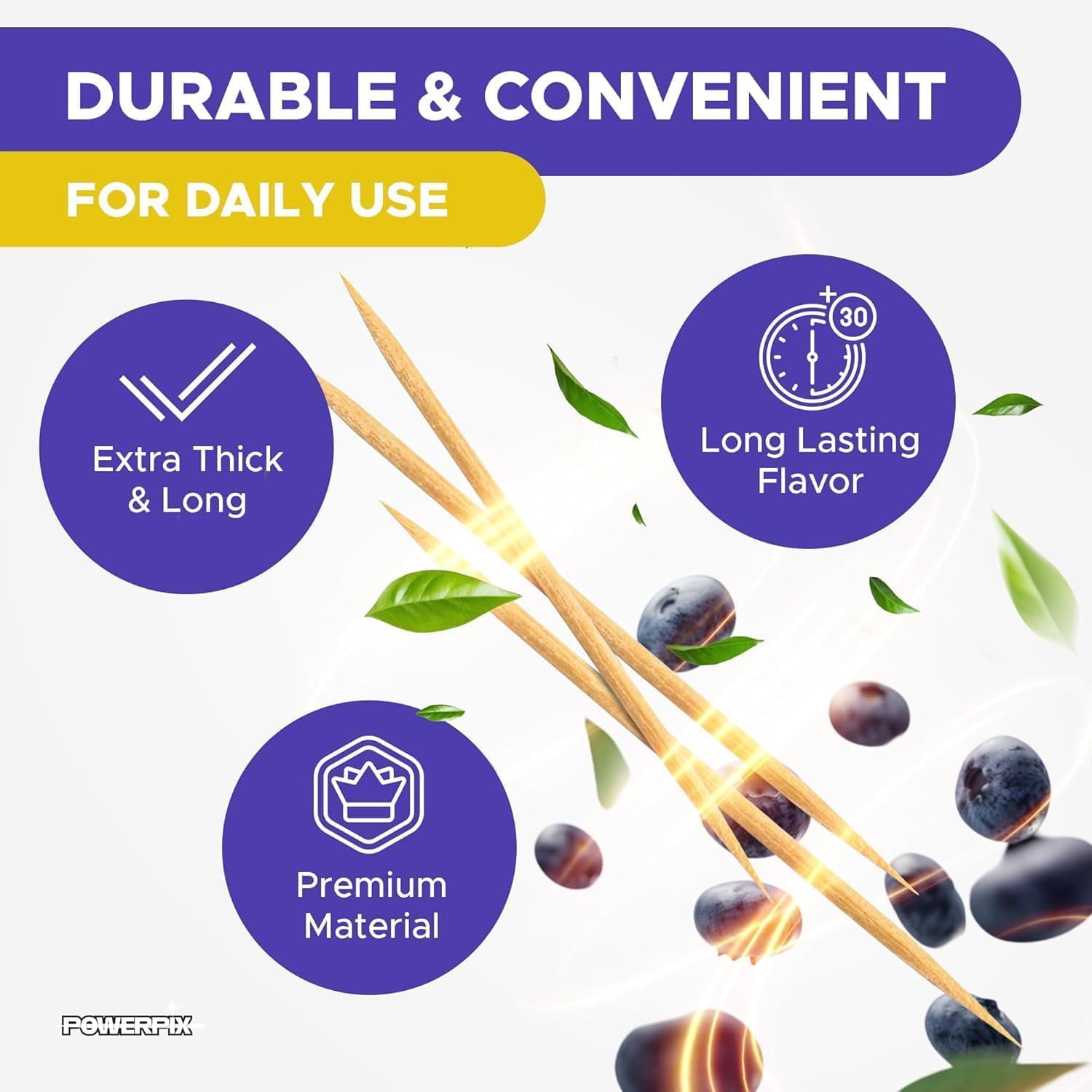 PurePix PowerPix Creatine Toothpicks, 4 Flavor Variety, 5mg (4 Pack)