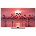 thumbnail image 2 of Indoor Elastic TV Cover 24", Red Flamingos TV Display Protector for LCD Desktop TV Hanging TV, Tropical Animal Romantic Silhouette at Dusk Sunset Glow Decorative TV Screen Dust Proof Cover Protection, 2 of 9