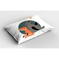 thumbnail image 2 of Ambesonne I Love You Pillow Sham 2 Pack, Bear and Fox in Love, 26"x20", Orange Slate Blue Grey, 2 of 3