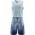 thumbnail image 1 of Men's Basketball Jerseys and Shorts Team Uniforms with Pockets Tracksuit Uniforms grey—L D01, 1 of 5