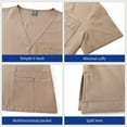 thumbnail image 2 of Scrubs for Women Set - Stretch Top & Cargo Pants with Multi Pocket for Nurse Khaki M, 2 of 7