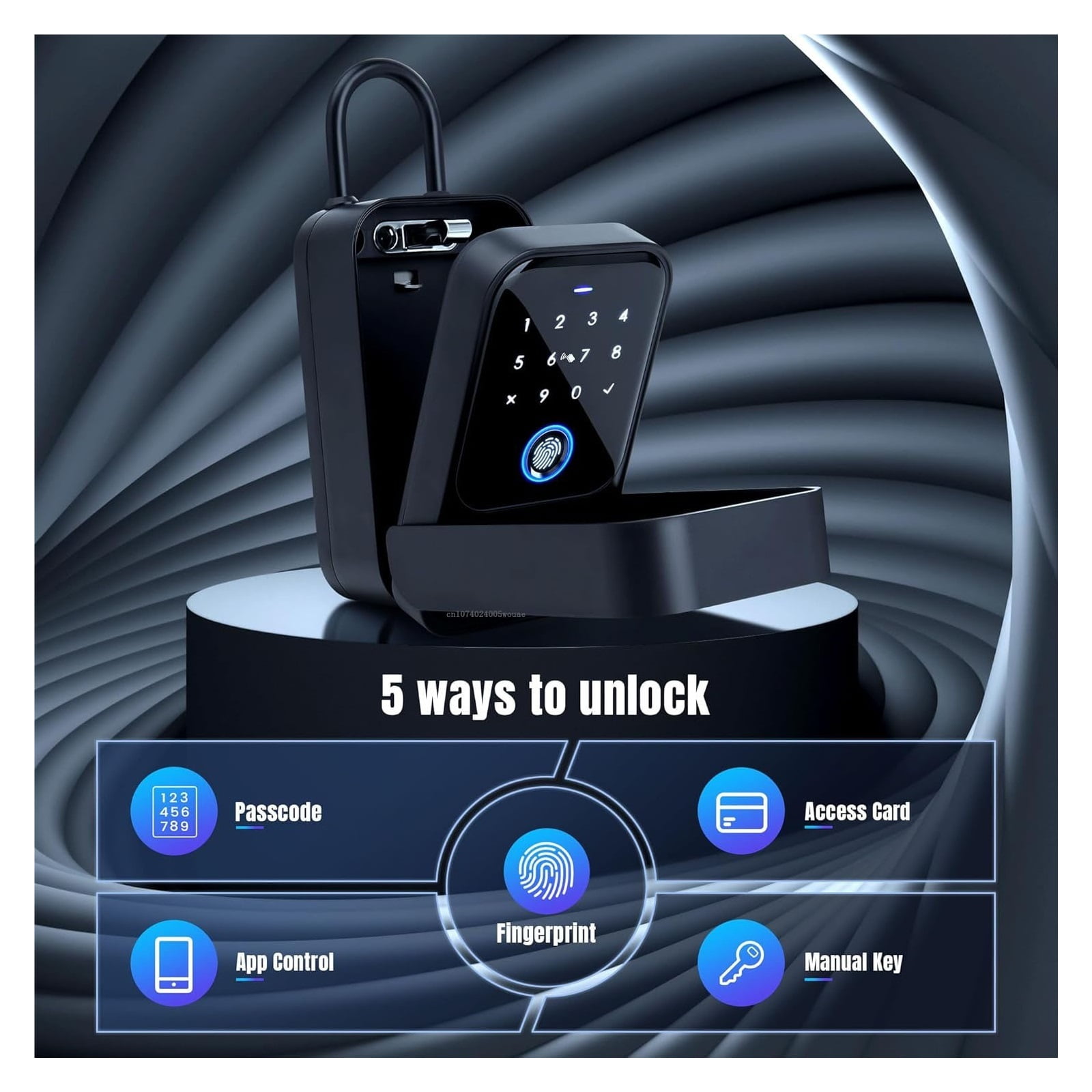 Smart Key Lock Box Fingerprint Control Passcode Access Card Bluetooth Unlock ,House, Apartment, Office Key Storage