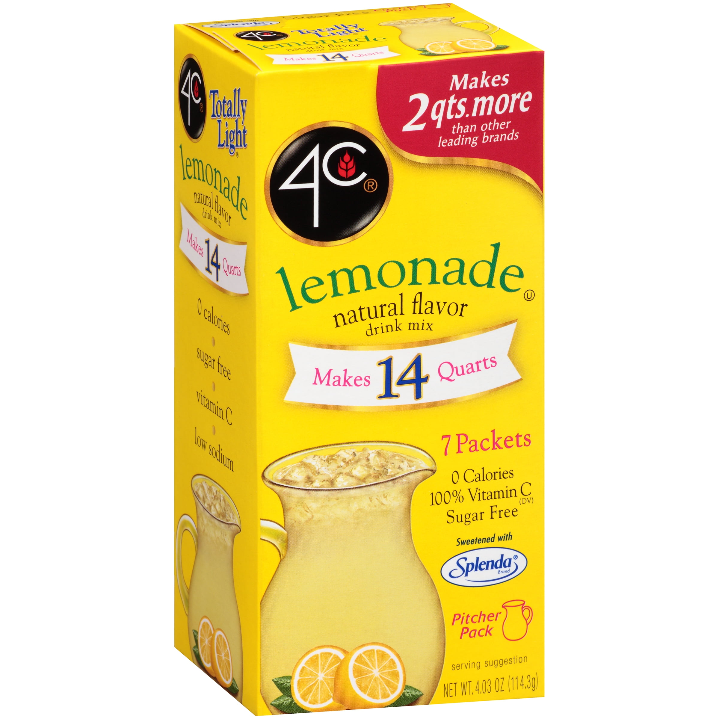 4C® Totally Light® Sugar Free Lemonade Powdered Drink Mix 7 ct Packets