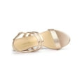 thumbnail image 4 of BLISSFUL STEP Women's Slingback Block Heel Ankle Strap Sandals Rose Gold 9.5, 4 of 8
